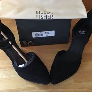Eileen Fisher Women's Black Suede Shoes 10M